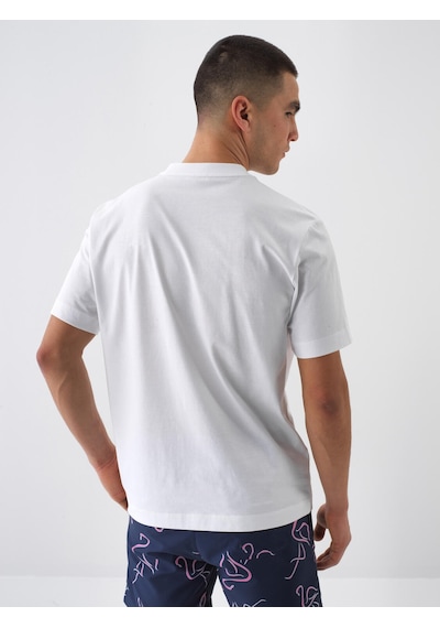Xint Beyaz Pamuk Dokulu Regular Fit Tişört 502225