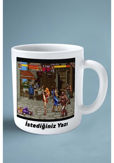 Final Fight Oyun Baskılı Kupa Bardak Çift Taraflı Baskı Kişiye Özel Model 3 Çok Renkli