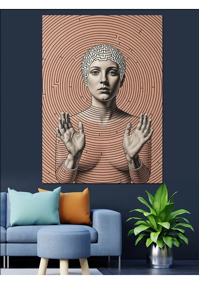 Desenli Vücut Sanat Eseri Dekoratif Kanvas - Mdf Ahşap Tablo