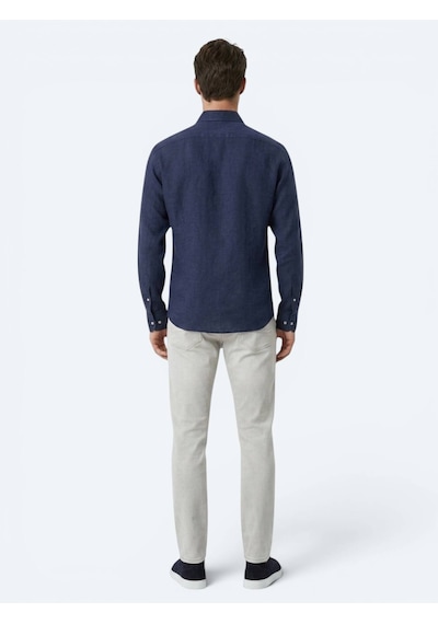 Kip İndigo Regular Fit Uzun Dokuma Casual Pamuk Karışımlı Gömlek