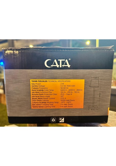 Tr Ct-8437 İstanbul Şarjlı Masa Lambası Dokunmatik Tek Anahtar İle 3 Renk Yapma Genel