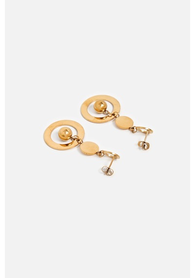İç Top Detaylı Küpe Gold