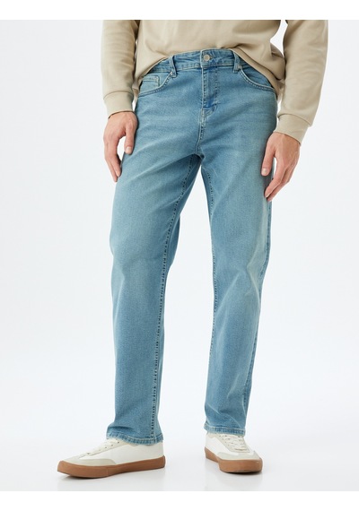 Koton Straight Fit Kot Pantolon - Mark Jean Açık İndigo 5wam40119ıd Açık İndigo