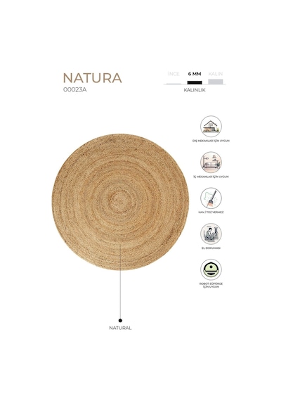 Natura El Dokuma Jüt Bohem Tarz Otantik Salon Oturma Odası Korido