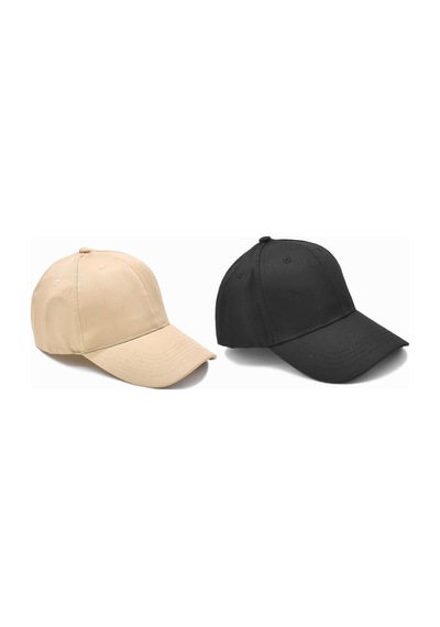 Külah Unisex Ayarlanabilir Spor Basic Kep Şapka | Siyah Bej 2li Paket