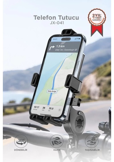 Sürüş Ekipmanı Motor Aksesuarı Seyahat Aparatı Telefon Tutucu Bisiklet Araç İçi Jx041 Siyah