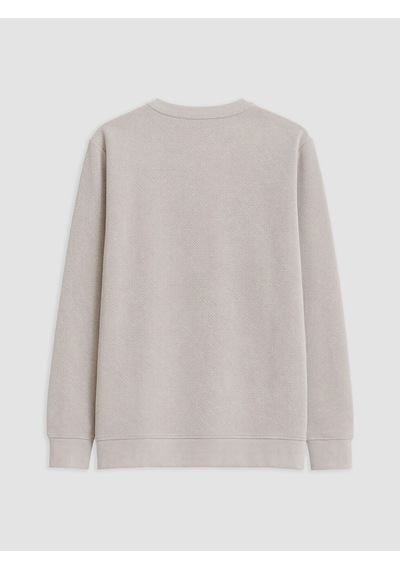Lcwaıkıkı Classic Gri Bisiklet Yaka Desenli Erkek Sweatshirt