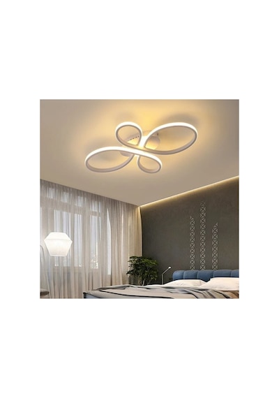 Liya Lalezar Model Beyaz Kasa Ledli 3 Renkli Modern Aydınlatmalı Avize Led Aydınatmalı Avize