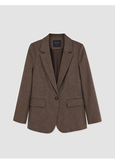 Lcw Vision Kahverengi Ekose Kadın Blazer Ceket