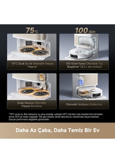 Dreame L40S Pro Ultra 19.000 Pa Emiş Gücü Robot Süpürge Beyaz