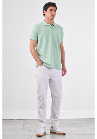 Dufy Mint Yeşili Düz Erkek T-shirt - Slim Fit Mint Yeşili
