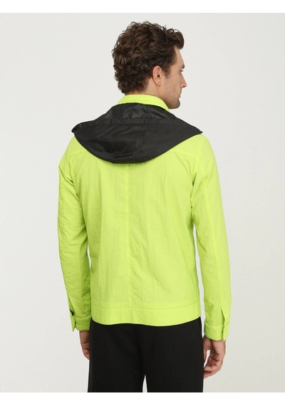 Kip Sarı Regular Fit Kapüşonlu Casual Dokuma Mont Sarı