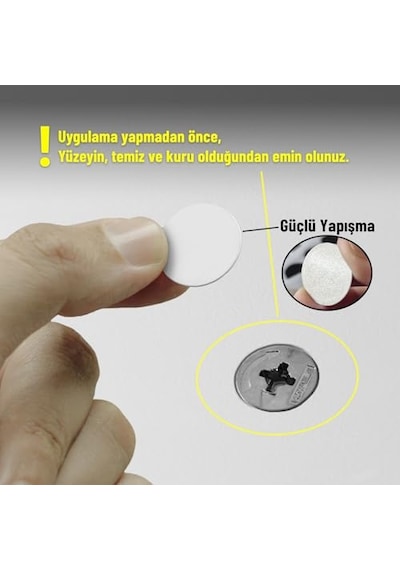 Furndıy Vida Çivi Gizleyici Tapa 21mm X 50 Parça Çivi Ve Vida Deliği İçin Gizleyici Sticker Kendinden Yapışkanlı Vida Tapası Beyaz