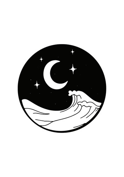 Mehtap Ay Ve Yıldız Temalı Kaliteli Kaliteli Sticker 10 X 10 Cm