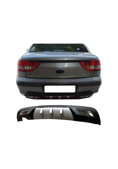 Renault Megane 1 Difüzör Difizör Gri + Kare Egzoz Görünüm C Tip