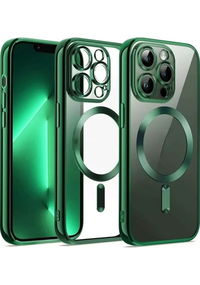 Newface Apple İphone 12 Pro Kılıf Kross Magneticsafe Kapak - Koyu Yeşil
