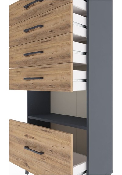 Arges Dolap Tek Raflı 5 Çekmeceli 60x30x134 Antrasit-çam Antrasit Arges Dolap Tek Raflı 5 Çekmeceli 60x30x134 Antrasit-çam Antrasit