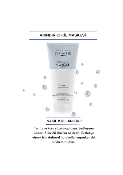 Byphasse Aktif Bitkisel Kömür İçeren Kil Maskesi 150 ML