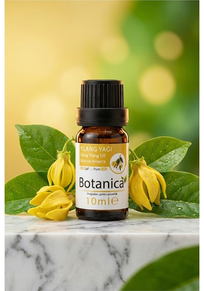 Botanica %100 Saf Ylang Ylang Yağı Saç Parlaklaştırıcı Aromaterapi Doğal Uçucu Bitkisel Bakım 10 Ml 10 ML