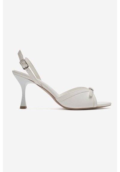 Luvi Shoes Ulea Beyaz Cilt Kadın İnce Topuklu Ayakkabı