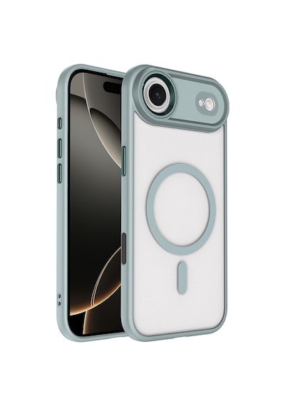 Subutu Apple Uyumlu iPhone 17 Air Kılıf Wireless Şarj Özellikli Zore Krom M-safe Silikon Kapak - Desert Gold Altın