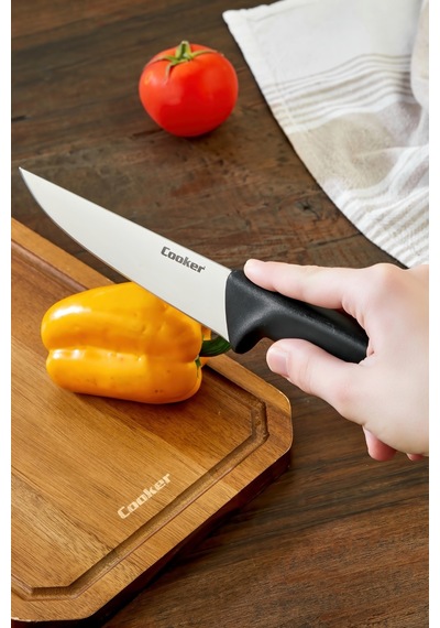 Cooker 29 Cm Paslanmaz Çelik Kasap Bıçağı Siyah Ckr4598