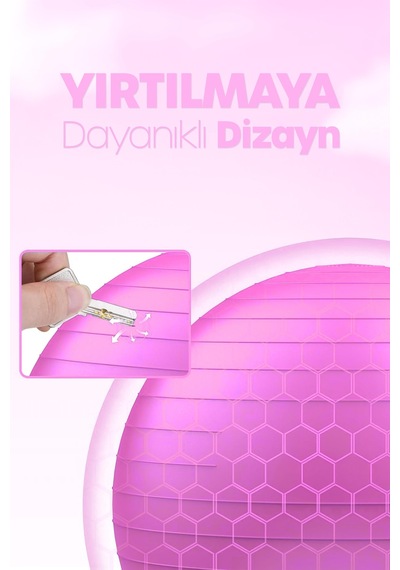 65 Cm Pilates Topu Ve Pompa Seti 155-170 Cm Boy İçin Uygun Dayanıklı Anti-slip Pembe