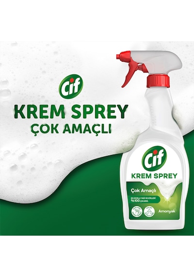 Cif Krem Sprey Ultra Yağ Çözücü 750 ML + Cif Krem Sprey 750 ML