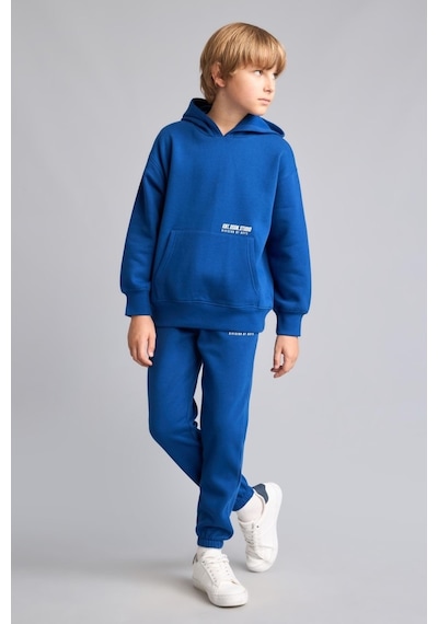Defacto Baskılı Lastikli Paça Kalın Kumaş Jogger Eşofman Altı Erkek Çocuk H9685a826wnbe842 Mavi-be842