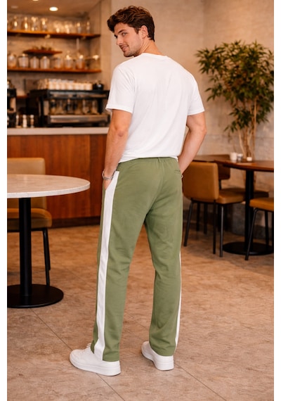 Tarz Cool Erkek Haki Şeritli Eşofman Altı Bağcıklı Baggy Rahat Kesim Günlük Spor Pantolon Haki Tarz Cool Erkek Haki Şeritli Eşofman Altı Bağcıklı Baggy Rahat Kesim Günlük Spor Pantolon Haki