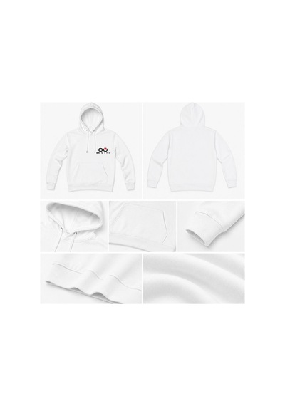 Bk Kurumsal Logonuza Özel 5 Adet Beyaz Cepli Kapşonlu Çocuk Sweatshirt - Kurumsal Okul Sweat 5-6 Yaş