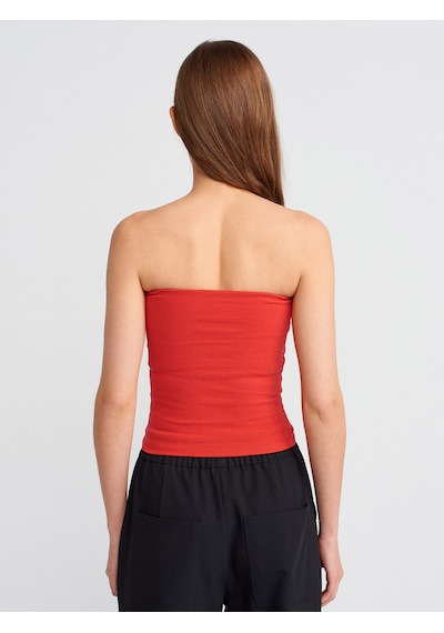 Dilvin 20659 Crop Top-kırmızı Kırmızı
