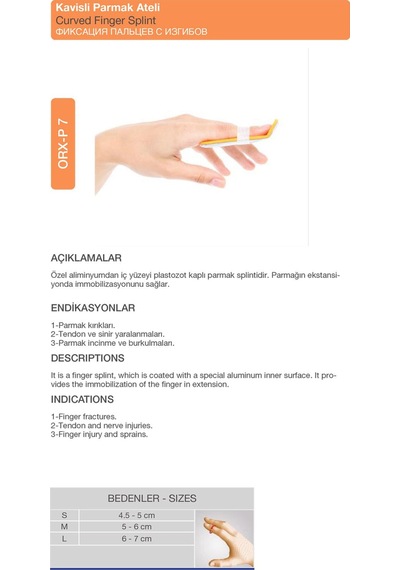 Kavisli Parmak Ateli Anatomik Parmak Desteği Orx -p7