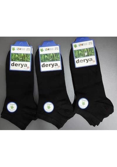 Derya Erkek Bambu Patik Çorap 12 Adet Siyah