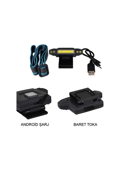 Şarjlı Baret Lambası Wt-606 Tdrtr Çok Renkli