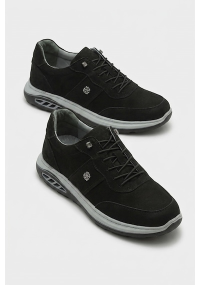 Letao Erkek Taba Yüksek Kalite Hakiki Deri Günlük Konfor Ayakkabı - Casual Sneaker Siyah