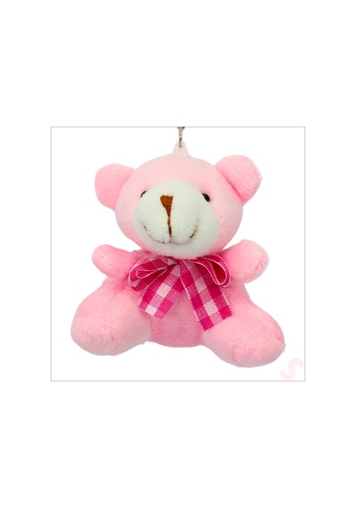 Pelüş Ayıcık Anahtarlık, 6,5 Cm X 6,5 Cm - Pembe