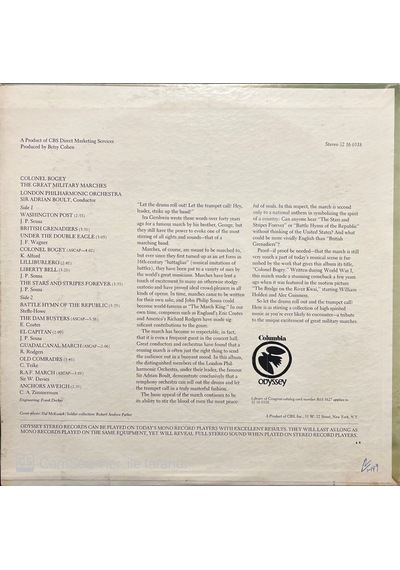 Colonel Bogey The Great Military Marches Lp Plak