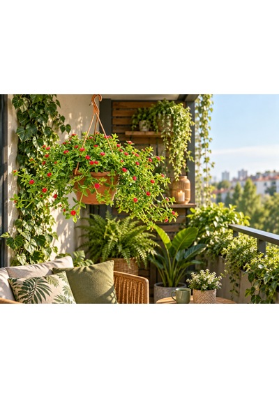 Makrome Buz Çiçeği Aptenia - Askılı Balkon-teras Çiçeği