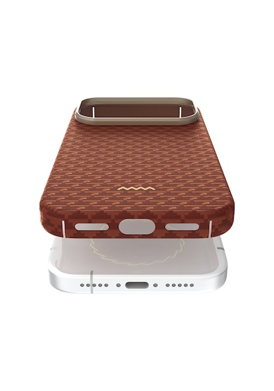 Apple Uyumlu iPhone 17 Pro Kılıf M-safe Şarj Özellikli Raptic Aramid Skin Origin Serisi Kapak Kırmızı