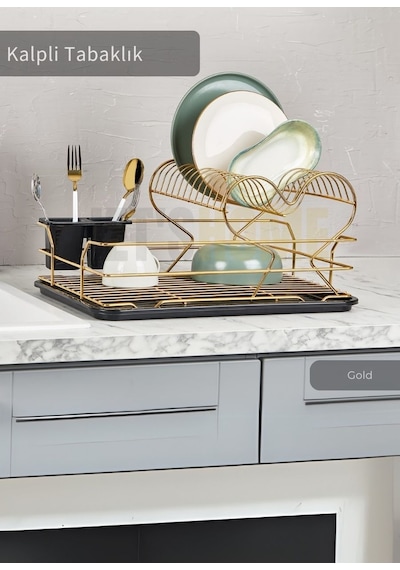 Jet's Home 2 Katlı Bulas Iklık Tezgah U Stu Tabaklık Bpa Free Bulas Ik Sepeti Kalpli Gold Gold
