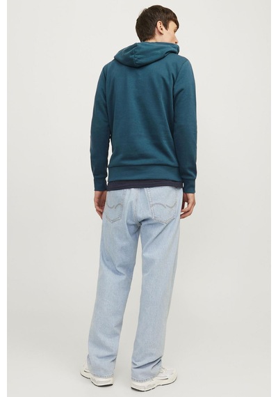 Jack & Jones Jjtıley Sweat Hood Ln Mavi Erkek Sweatshirt Mavi