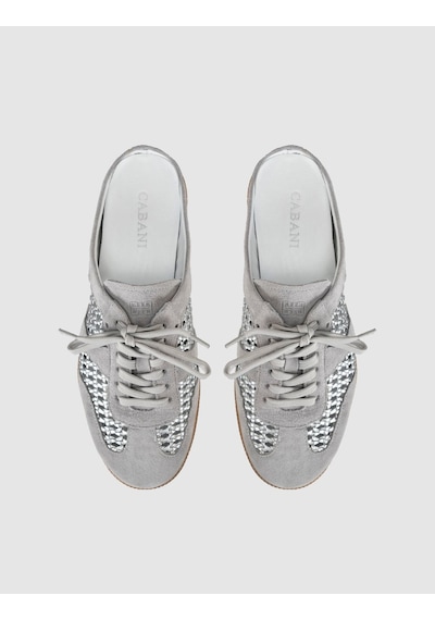 Gri Süet Deri Kadın Mule Sneaker