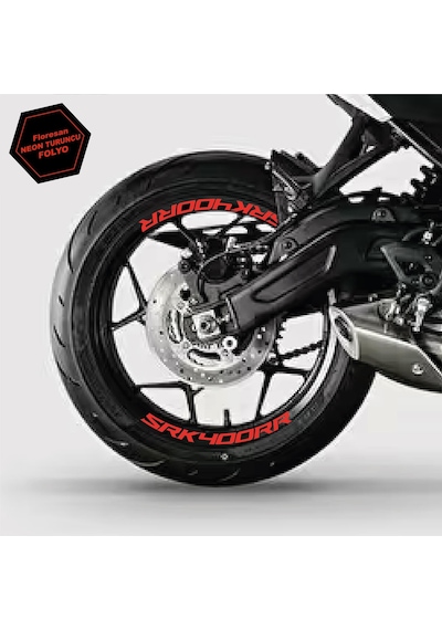 Rks Qj Motor Srk 400rr Motosiklet Jant İçi Sticker Etiket Modeli Neon Turuncu