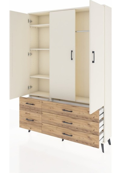 Arges Dolap 5 Raflı 5 Çekmeceli Tek Askılı 132x30x195 Aytaşı-aytaşı/çam Aytası/atlas Çam Arges Dolap 5 Raflı 5 Çekmeceli Tek Askılı 132x30x195 Aytaşı-aytaşı/çam Aytası/atlas Çam