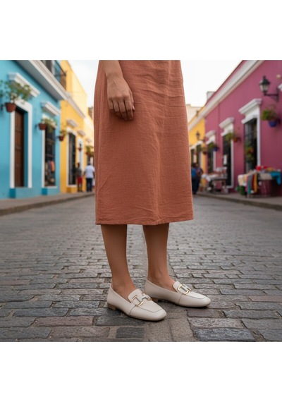 Aska Shoes Shoes Günlük Tokalı Babet 2025aska001 Bej