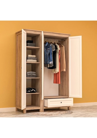 Alev 3 Kapılı Gardrop Mdf Sis Gri Alev 3 Kapılı Gardrop Mdf Sis Gri
