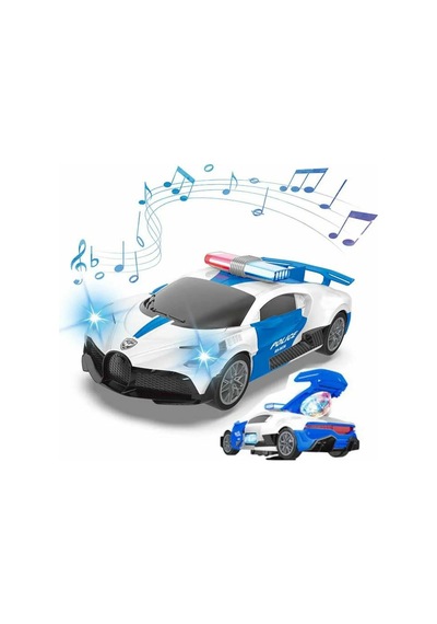 24 Cm Bugatti Polis Arabası - Otomatik Kapı Açılan Işıklı Müzikli Oyuncak Çok Renkli