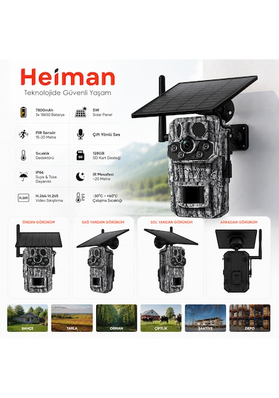 Hm-886 3mp 4g Solar Panelli Gps Black Light Fotokapan