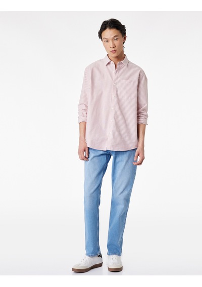 Koton Normal Bel Pamuklu Straight Fit Jean Pantolon - Mark Jean Orta İndigo 6sam40208nd